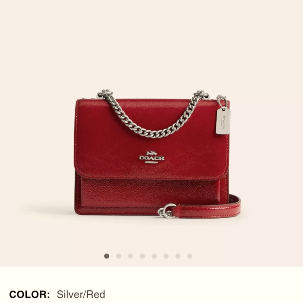 New! Coach Mini Klare Crossbody in Silver (Hardware)/Red